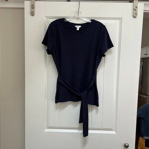 1901 navy top with ties NWOT